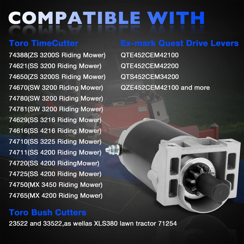 133-9832 Electric Starter Motor For Toro Timecutter Riding Mower Brush Cutter