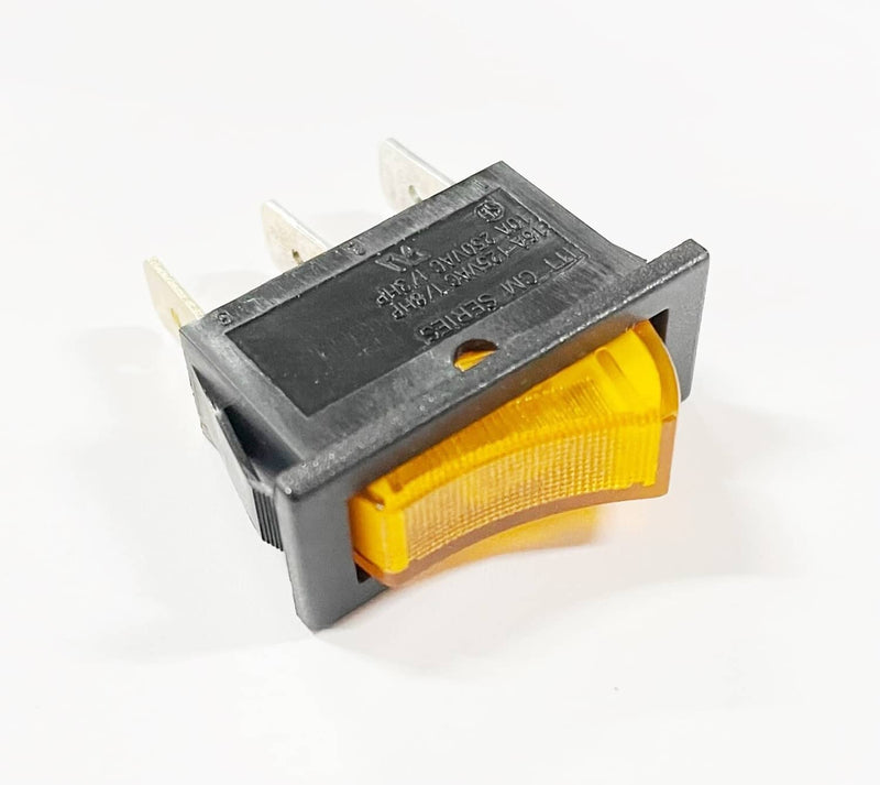 DURAFORCE Amber Rocker Switch Illuminated 16A 125V SPST 3 Prong 2 Position On Off Toggle
