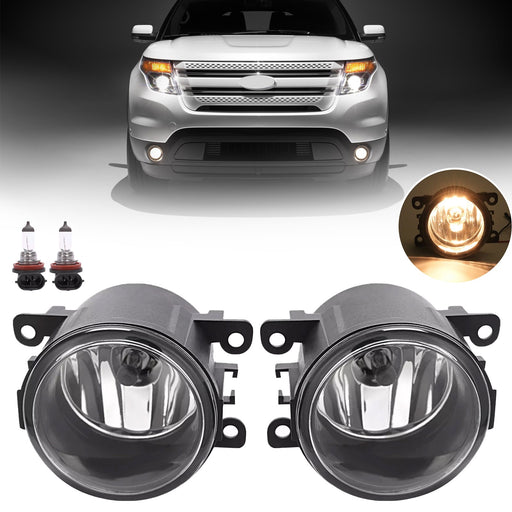DURAFORCE Clear Lens Fog Lights Bumper Lamps 2Pcs New for Ford Explorer 2011-2015