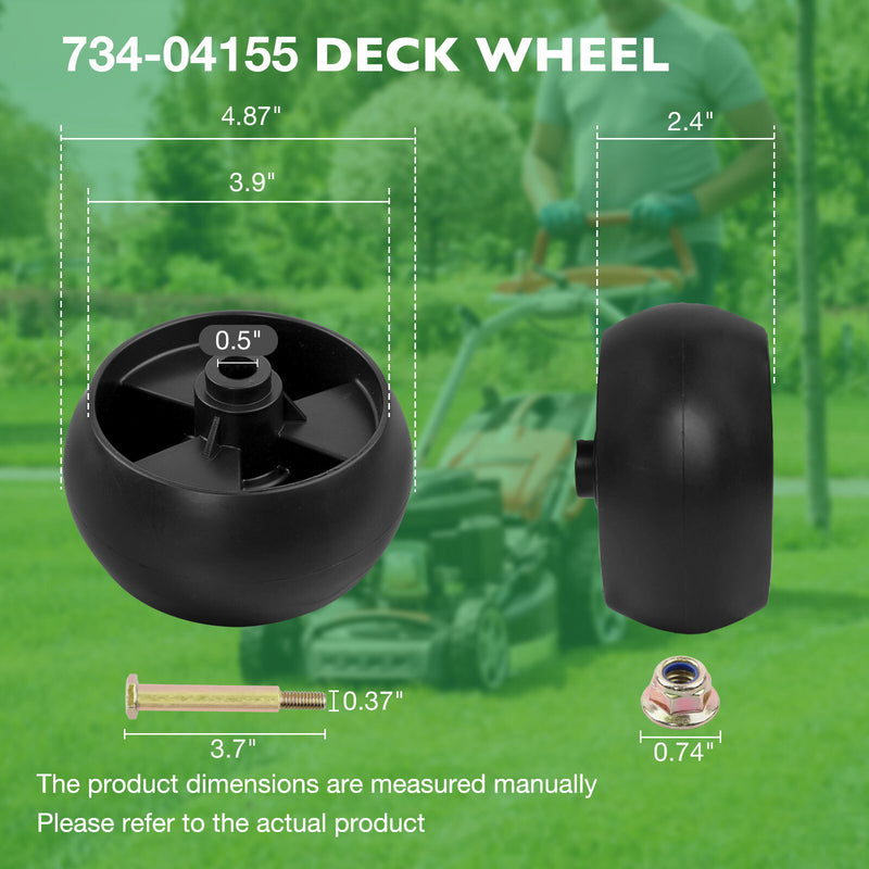 7340973 73404155 Lawn Mower Deck Roller Wheel Kit For Cub Cadet Craftsman 4pc
