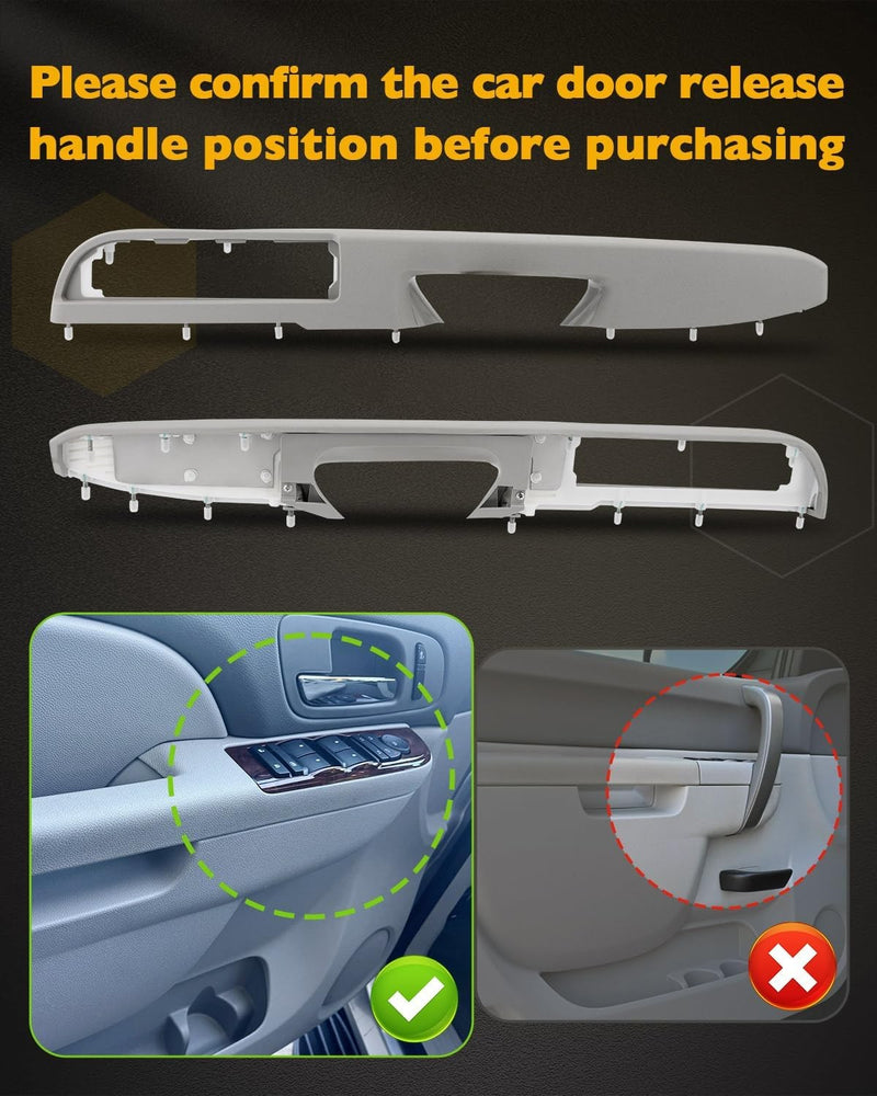 Passenger And Driver Armrest Repair Kit For 10-14 Chevy Tahoe GMC Yukon XL Gray