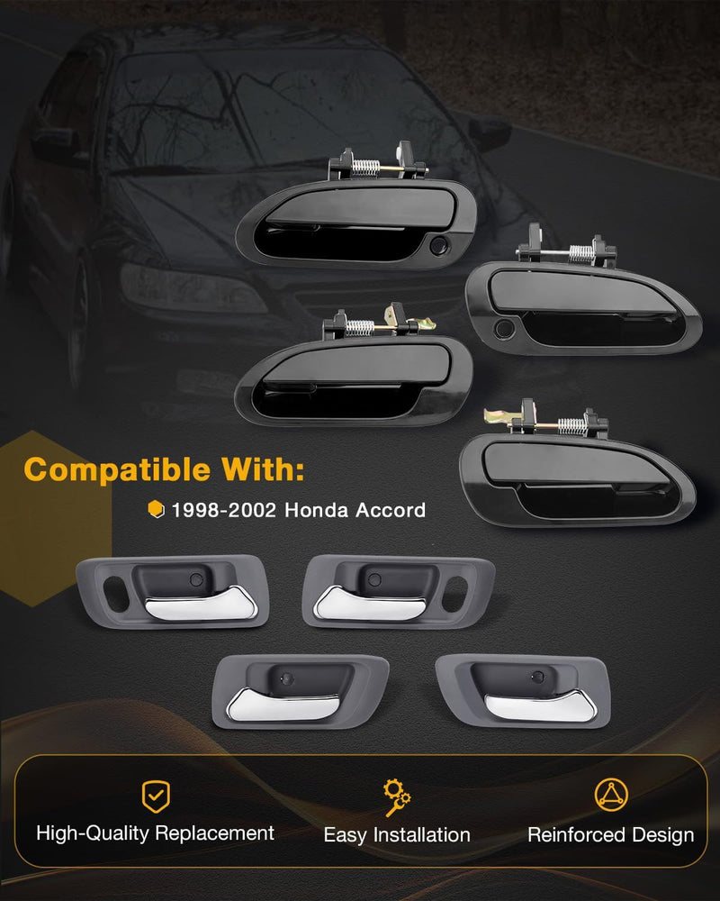 Exterior Interior Door Handles Kit Front Rear Side For Honda Accord 98 02 8Pcs