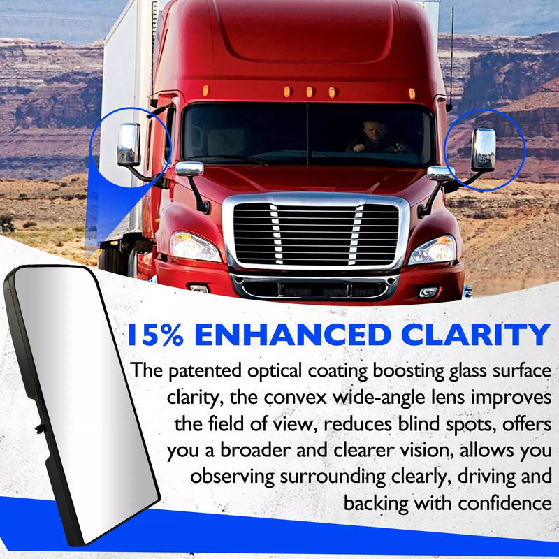 Heated Upper Flate Rear View Mirror Glass for Freightliner Cascadia 2008 2016