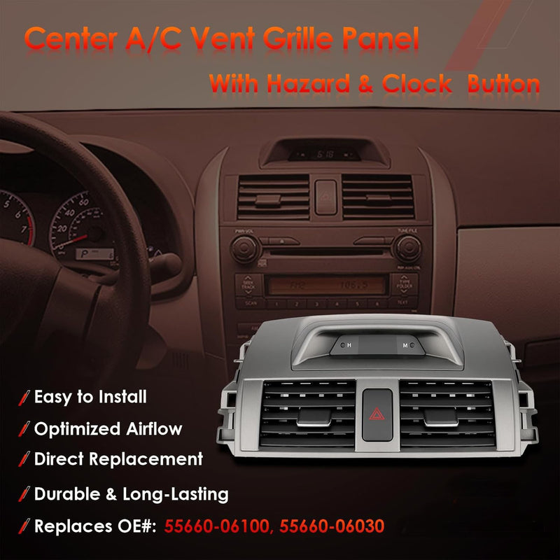 Center Dash AC Air Vent Trim Panel Emergency Switch For Toyota Corolla 09-13