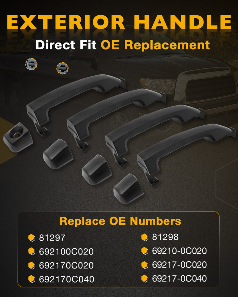 Exterior Door Handles Front Rear for Toyota Sequoia Tundra 07 21 4 Pack