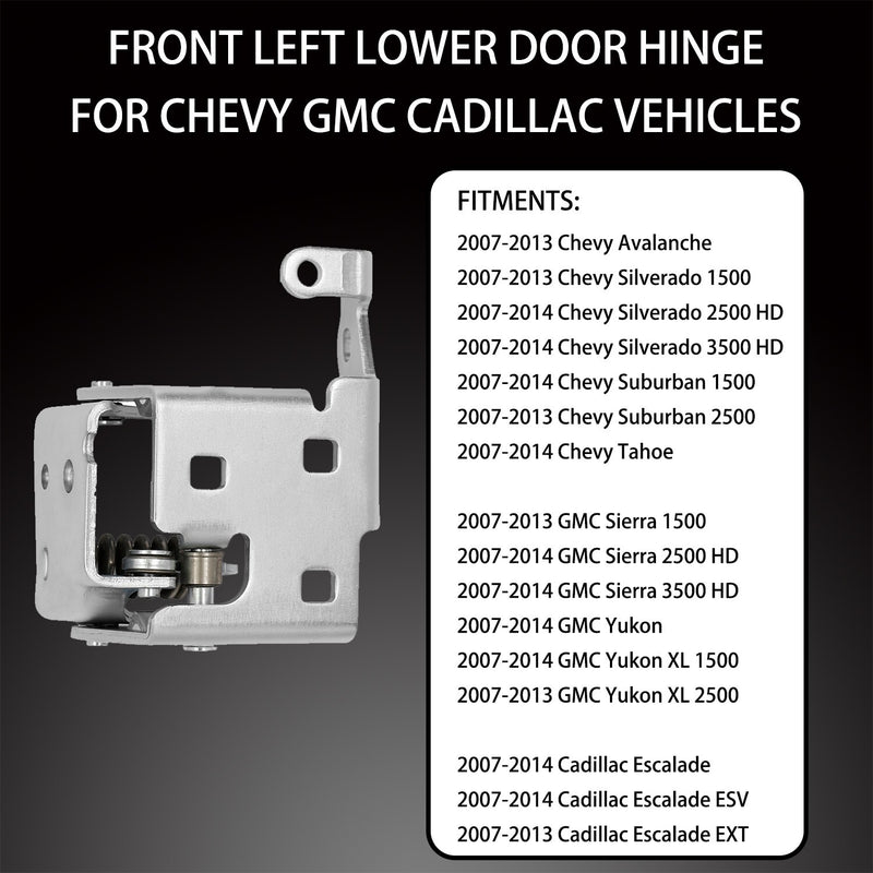 Lower Door Hinge Front Left Driver Side for 2007-2014 Chevy Silverado GMC Sierra