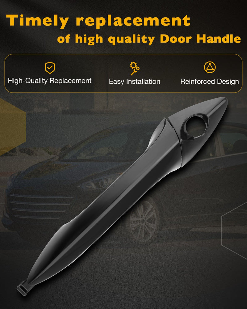 Exterior Door Handle Front Left w Lock Cylinder & Key for 11-16 Hyundai Elantra