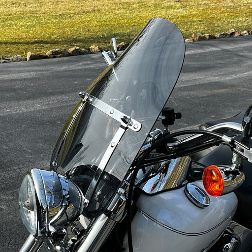 DURAFORCE Smoke 18x16 Motorcycle Windshield for Yamaha V Star Honda Valkyrie 1500 1800