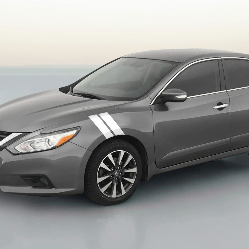 DURAFORCE 3 Inch Dual Fender Stripe Hash Mark Decal Graphic Kit For Nissan Altima