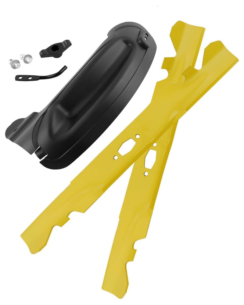 490 110 C203 Mower Blades and 631 05195A Deck Mulch Plate Plug for Cub Cadet
