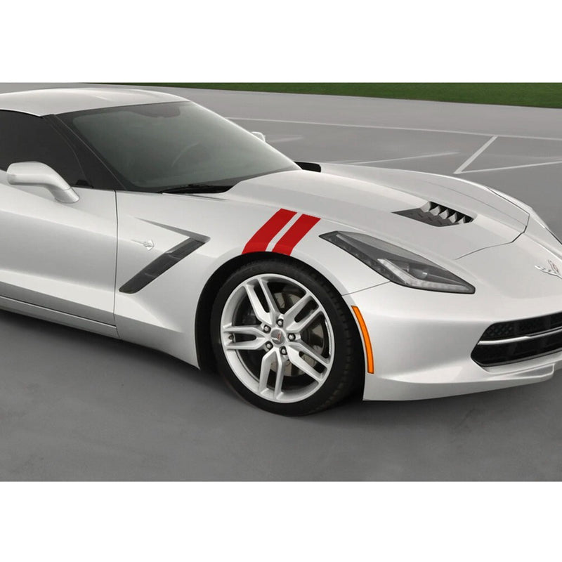 DURAFORCE 3 Inch Fender Stripe Hash Mark Stripe Decal Graphic Kit For Chevy Corvette C5 C6