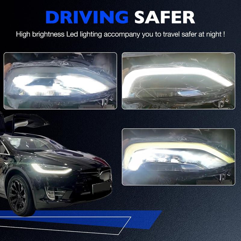 LED Headlight Assy Front Right Passenger Side for Tesla Model X Plaid 2022 2024