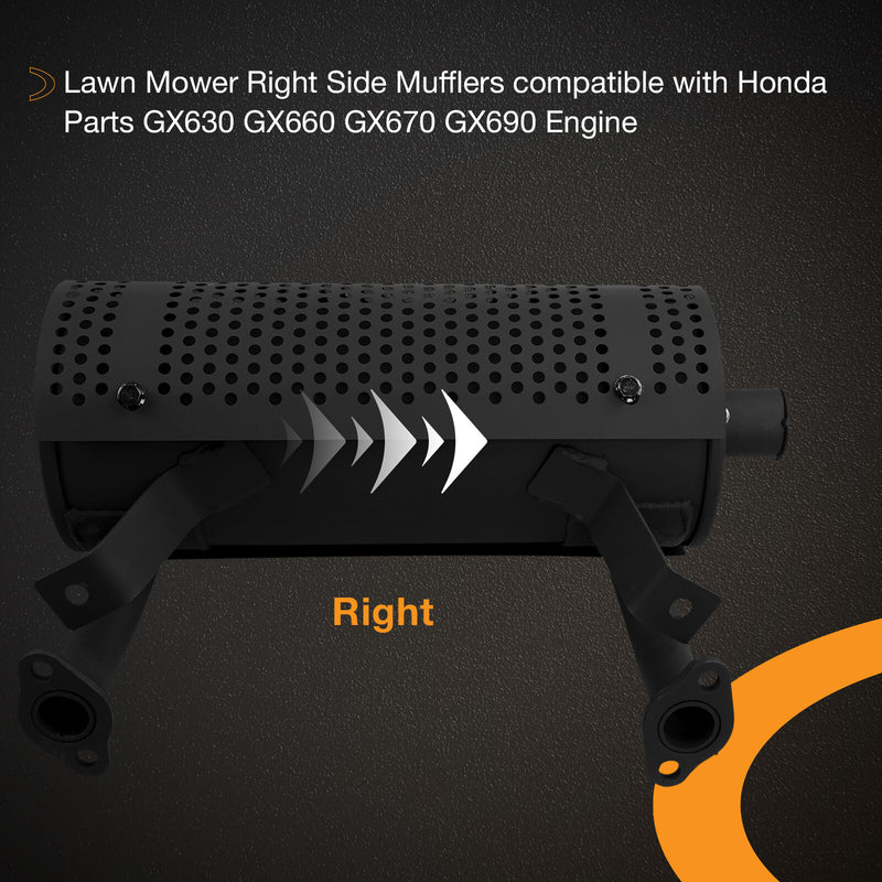 Right Side Muffler For Honda GX630 GX660 GX670 GX690 Engine Mower Generator