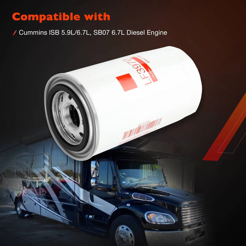 LF3970 Oil Filter For Fleetguard Cummins ISB QSB 5.9L 6.7L Diesel Engine 4 Pack