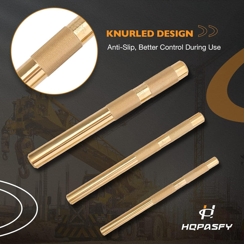 25075 25076 25077 Brass Drift Punch Set 3/8in 1/2in 3/4in Set of 3