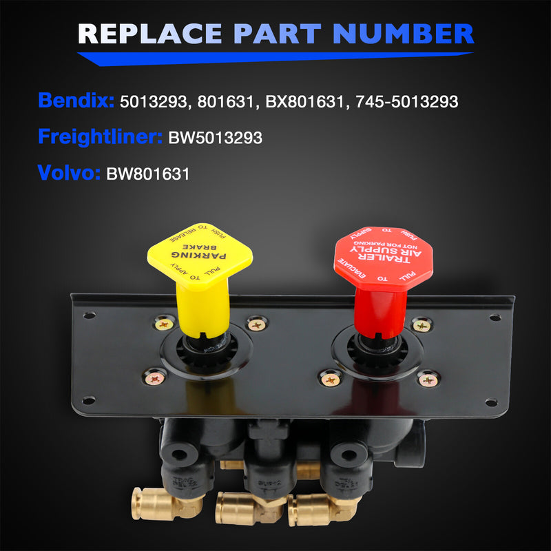 801631 MV3 Dash Air Brake Control Valve For Bendix Freightliner BW5013293 Volvo