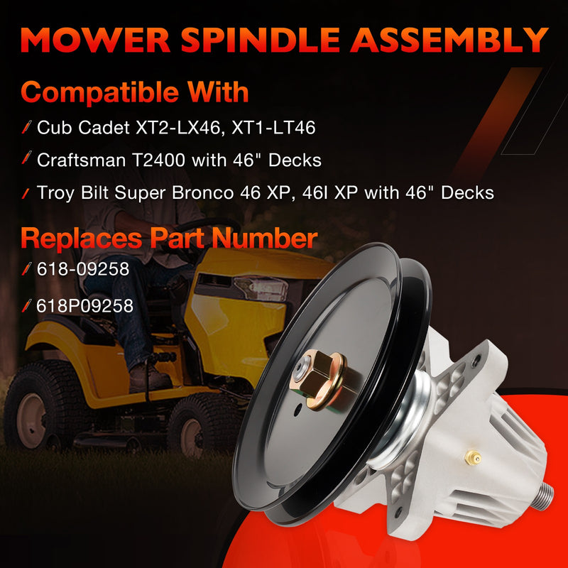 618P09258 Mower Deck Spindle for Cub Cadet XT2 XT1 MTD Craftsman Troy Bilt 46in