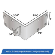 DURAFORCE Floating Dock Outside Corner Hinge Plate Male Heavy Duty Galvanized Steel