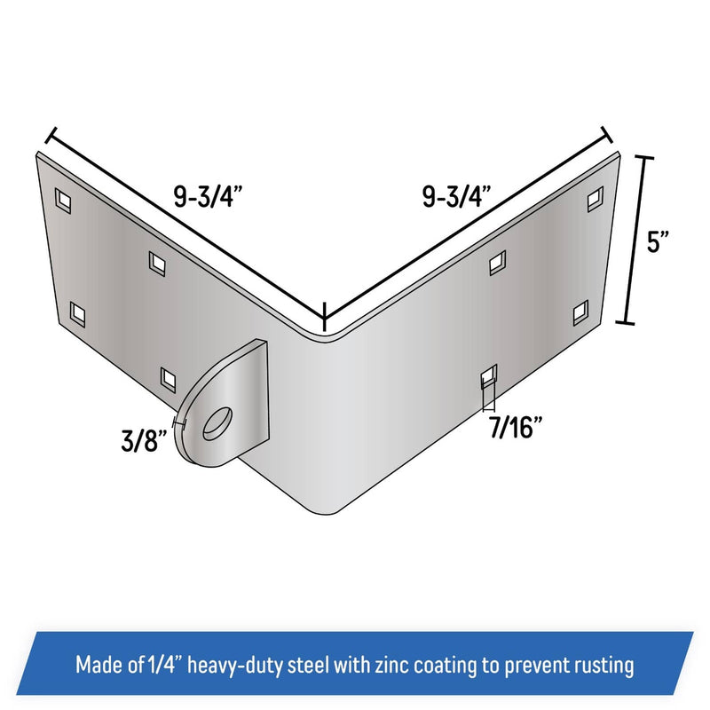 DURAFORCE Floating Dock Outside Corner Hinge Plate Male Heavy Duty Galvanized Steel
