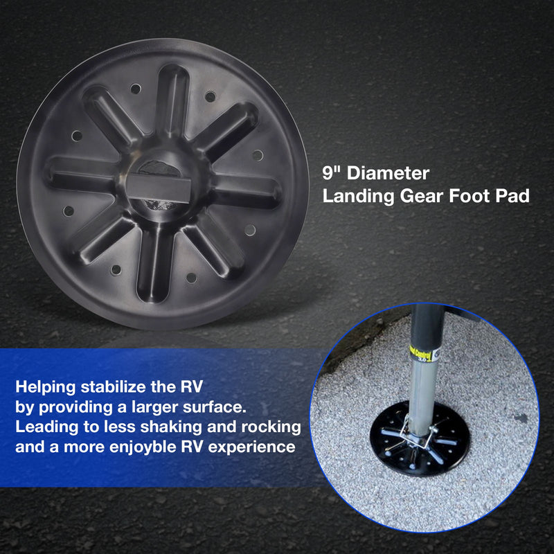 314667 9 In Round Landing Gear Foot Plate Pad for Class A Motorhome 5th Wheel RV