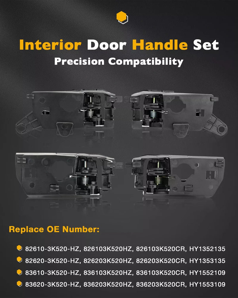 Interior Door Handle Set for Hyundai Sonata 2008 2010 Driver Passenger 4 Piece