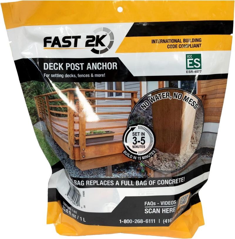 Fast 2K Deck Post Mix for Post Install Expanding Foam Concrete 1 Piece