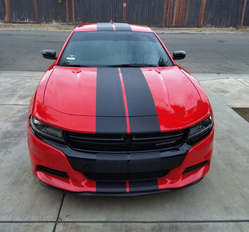DURAFORCE 10 Inch Vinyl Rally Stripes Racing Stripe Kit Hood Trunk Roof for Dodge Charger