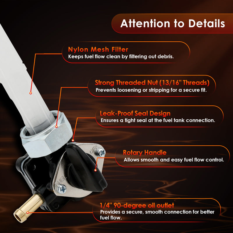 61338 94D Fuel Valve Petcock With Male Thread For Harley FLST FXST FLT FXD 95 01