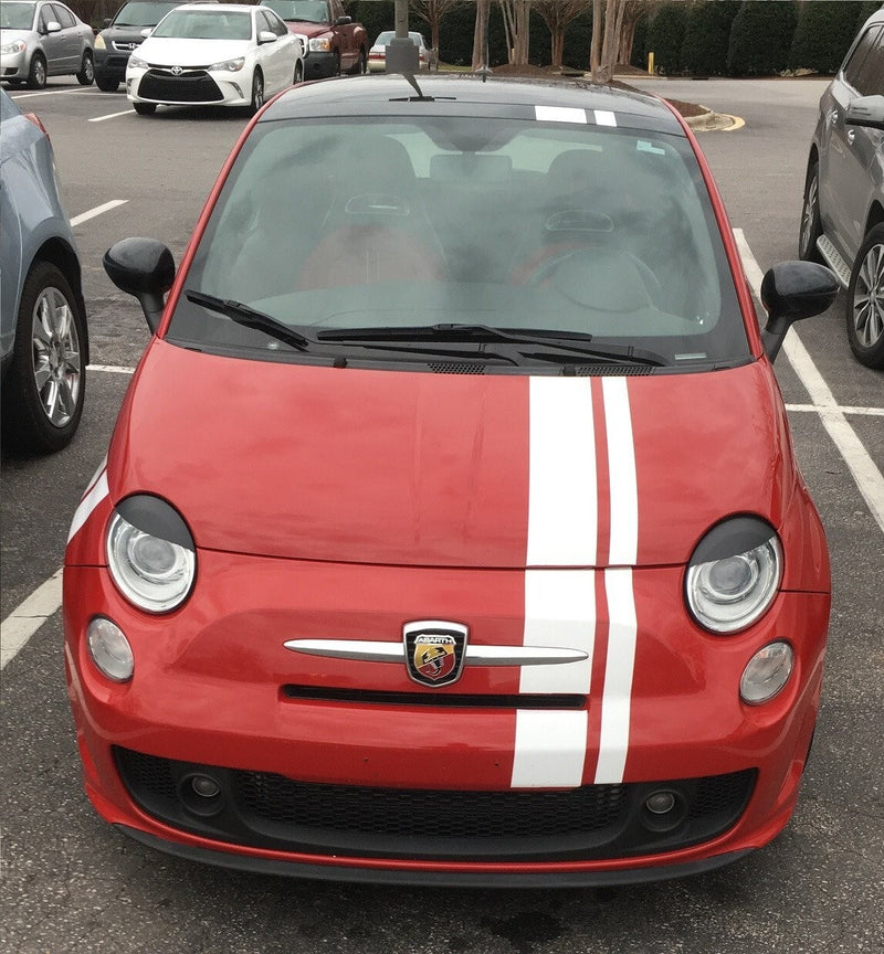 6 Inch Offset Vinyl Rally Stripes Racing Stripe Bonus Install Kit for Fiat 500