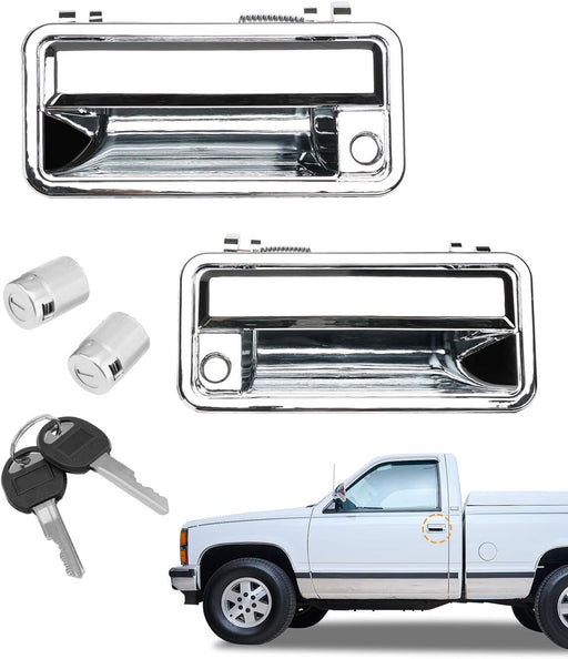 DURAFORCE Chrome Front Door Handle with Lock Cylinders for Chevy GMC C K 1500 88 01