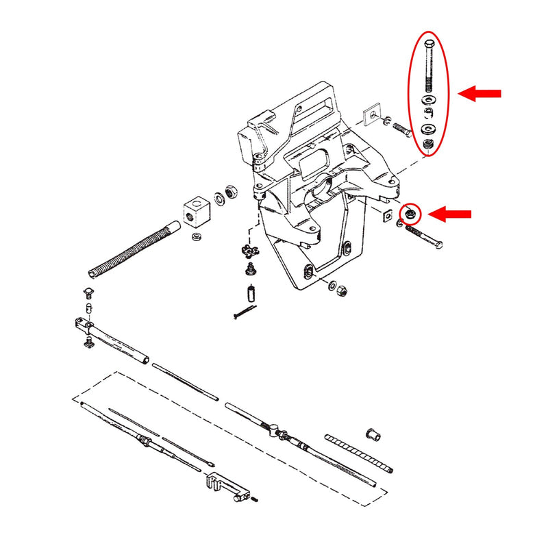 DURAFORCE 10 97934A1 18 2141 Bellhousing Rear Engine Transom Mount Bolt Kit for MerCruiser