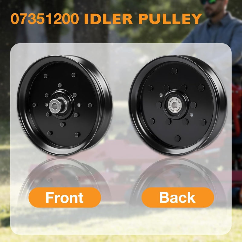 07351200 Flat Idler Pulley For Gravely Pro Turn ZT HD Ariens 48 52 60 Inch