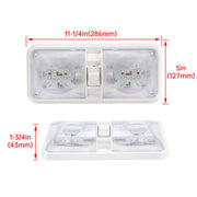 DURAFORCE For RV Camper Trailer Set Of Plastic 12V LED Ceiling Fixture Double Dome Light