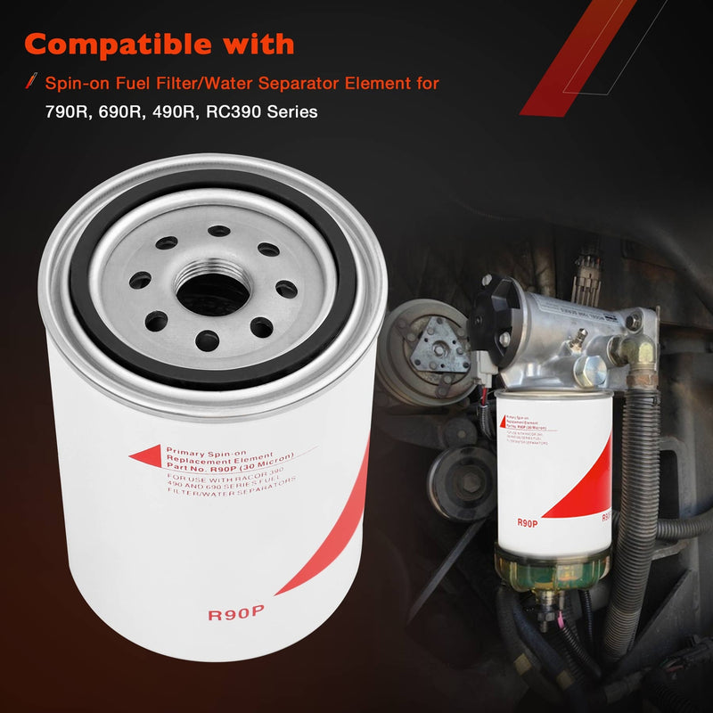 Fuel Filter Water Separator Spin On Element For 390RC 490R 690R 790R Series R90P