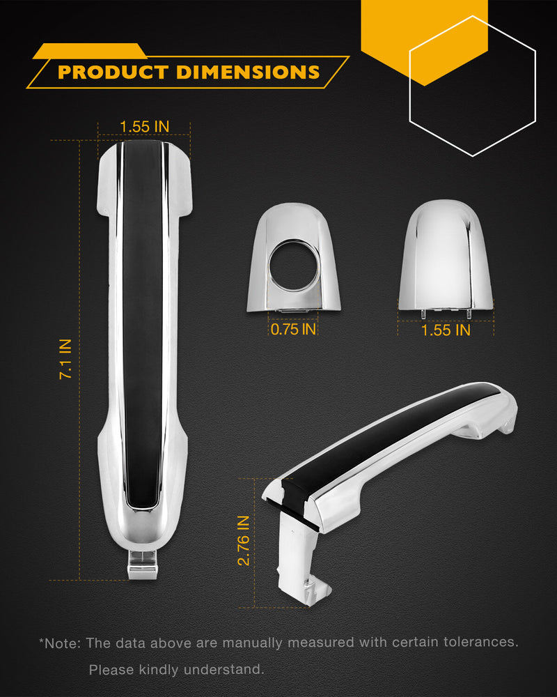Exterior Outside Door Handle Set Passenger Driver Side for Hyundai Sonata 05 10