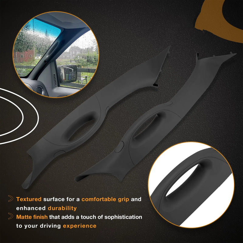A Pillar Interior Trim with Handle Left Right for Ford F150 2004 2008 Black 2x