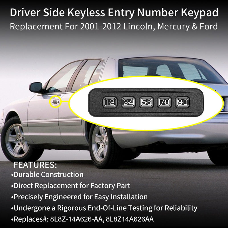 Driver Door Keyless Entry Number Keypad For 01 12 Lincoln Ford F 250 350 450 550
