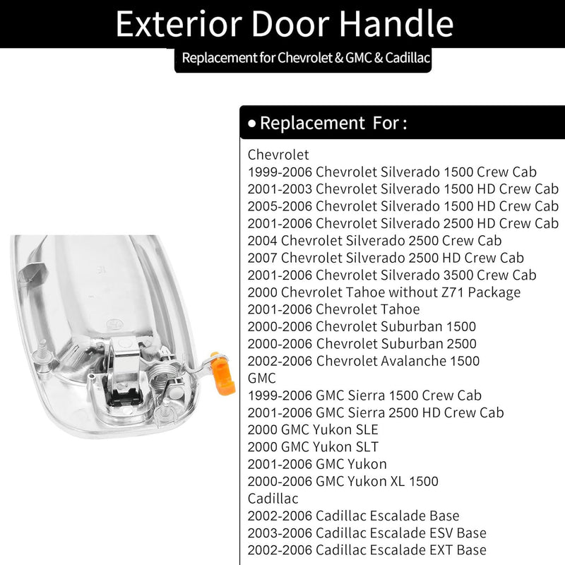 15034985 Exterior Door Handles For Chevy Silverado GMC Yukon Cadillac 1999 07 2X