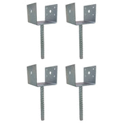 DURAFORCE U Shaped 4x4 Deck Post Concrete Anchor Spike for Fence Post Base Zinc Plated 4