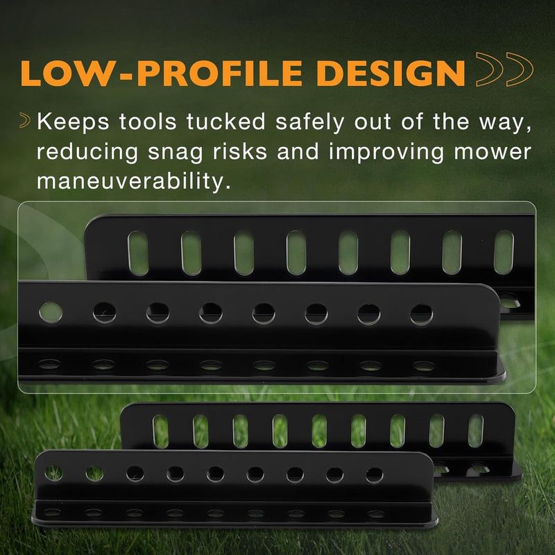 Mower Trimmer Rack Lockable For WalkBehind StandOn And ZTR Lawn Mower Black