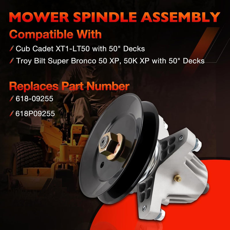 618P09255 Mower Deck Spindle for Cub Cadet XT1 LT50 Troy Bilt Super Bronco 50