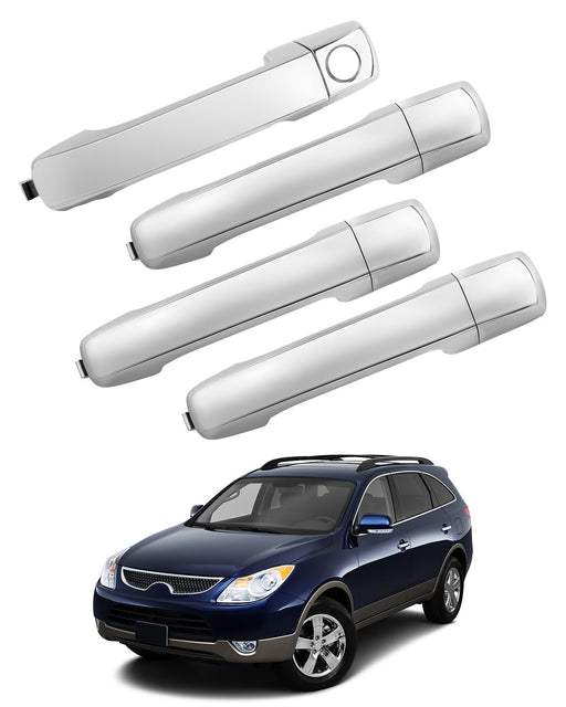 DURAFORCE Chrome Exterior Door Handle LH RH Set for Hyundai Veracruz 2007 to 2012 4 Piece