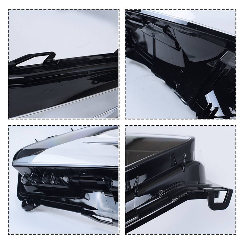 DURAFORCE Clear Left Right Replacement Headlight Lens Covers for Lexus LX570 2016 2019