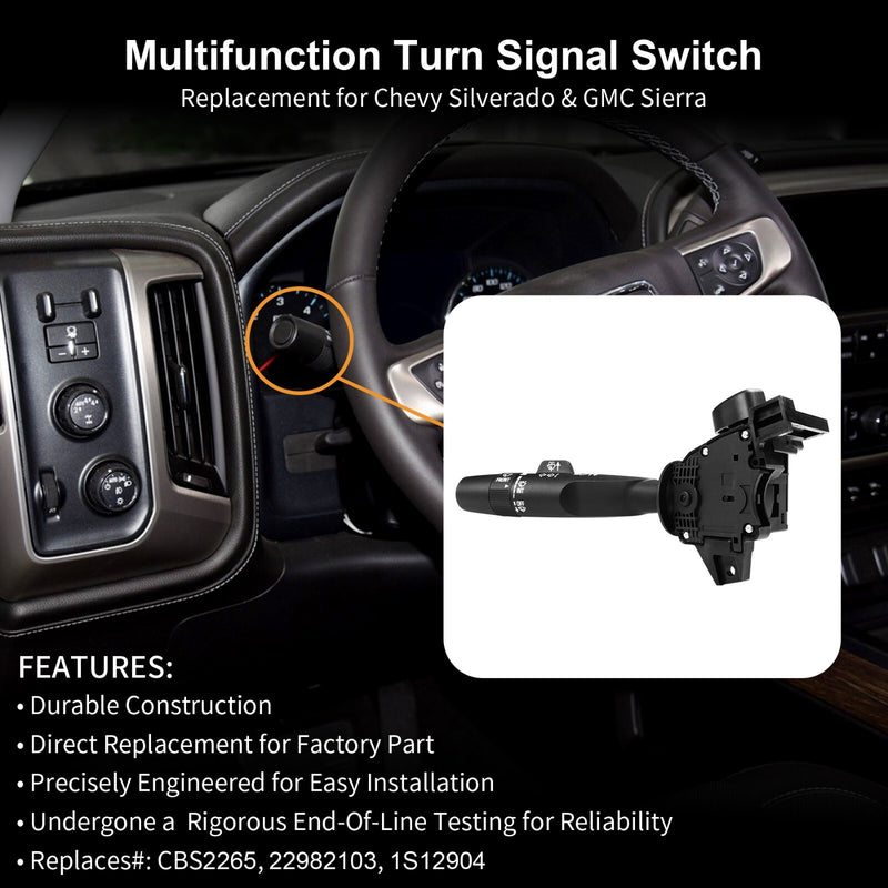 Turn Signal Wiper Hazard Switch for 2014 2021 Chevy Silverado GMC Sierra