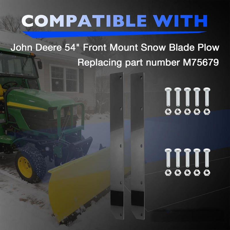 M75679 1/2 Poly Cutting Edge Scraper Bar for John Deere 54 Snow Plow 2 Pack