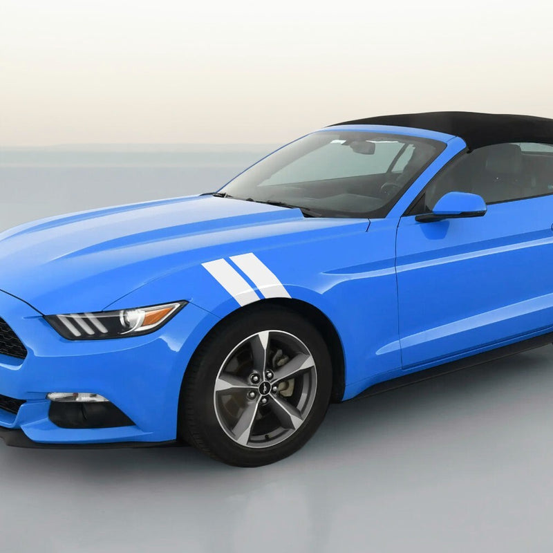 4 Inch Dual Fender Stripe Hash Mark Decal Graphic Kit for Ford Mustang