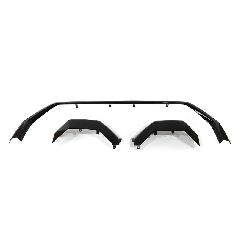 DURAFORCE Front Bumper Grille Trim Molding Cover For Toyota Tundra 2022-2024 Glossy Black