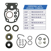 DURAFORCE Lower Unit Gearcase Seal Kit for Johnson Evinrude 20 25 30 35 HP 18-2658 396351
