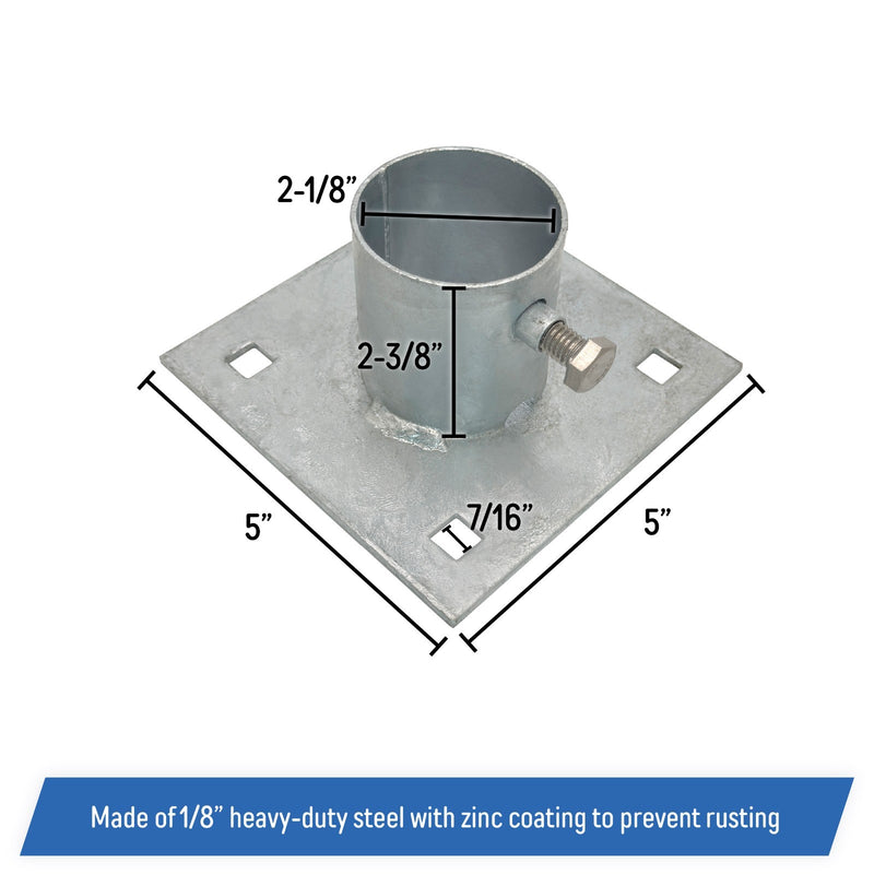 Stationary Dock Base Plate Hardware 5x5 Heavy Duty Galvanized Steel 4 Pieces