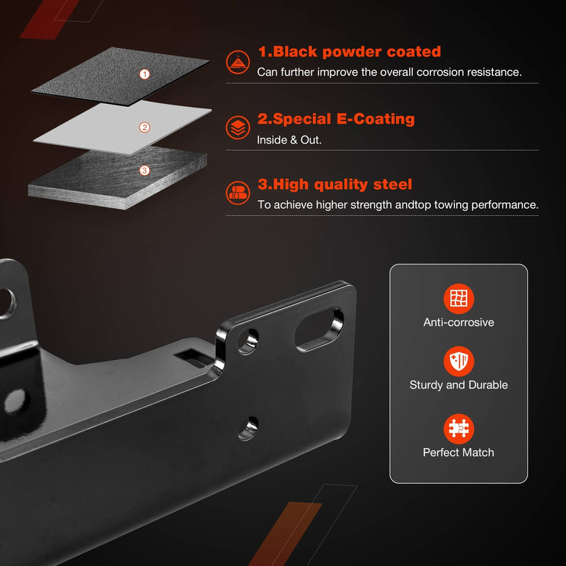 101275 Winch Plow Mount Bracket Plate for Yamaha Grizzly Kodiak 700 2016 2023